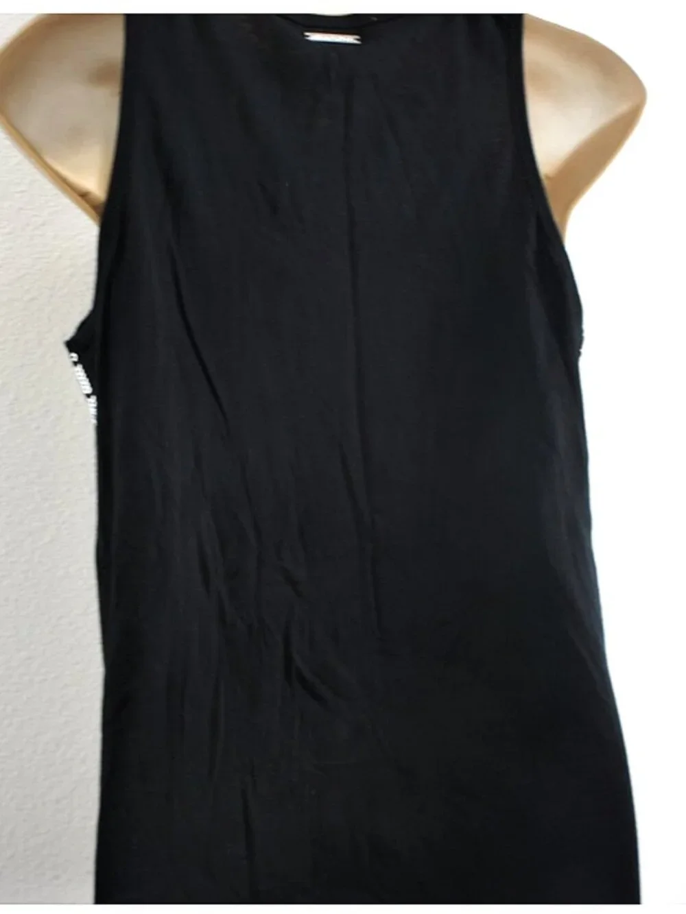 Michael Kors Black White Sequin Tank Top size M